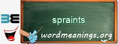 WordMeaning blackboard for spraints